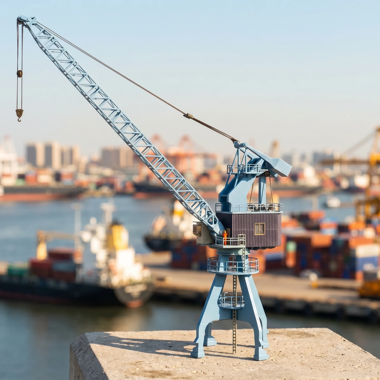 

Railway Crane Model Assembled Industrial Crane Model Diorama Accessory Miniature Realistic for Hobbyists