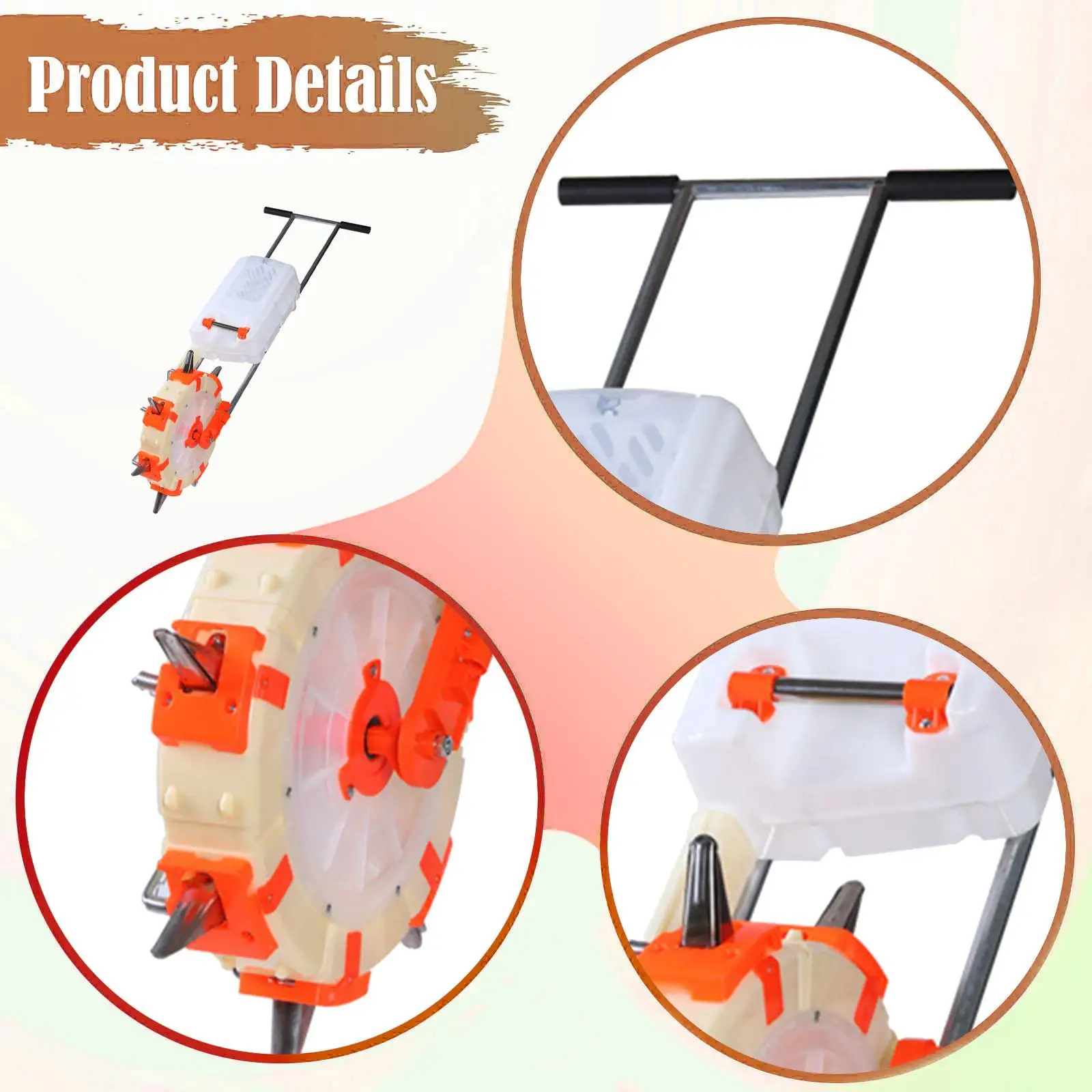 Hand Push Seeder Fertilizer Roller Seeding Manual Seeder Quantitative Sowing Fertilization