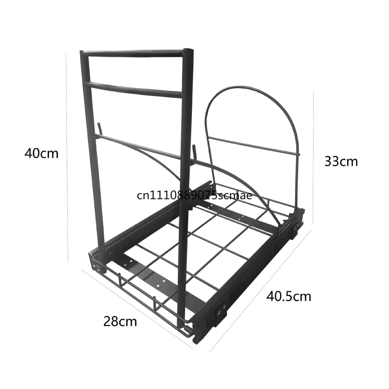 Heavy Load Pull-Down Trash Can Slide Bracket, Under Kitchen Sink Pull Out Waste Bin Storage Frame
