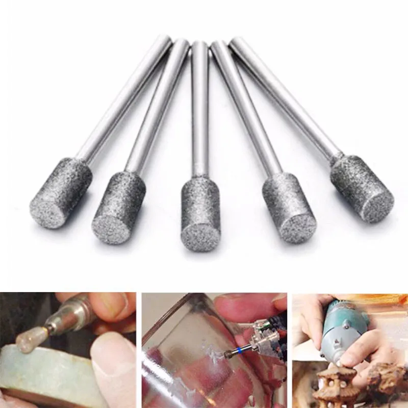 

5pcs 3/4/5mm Diamond Columnar Fine Sand Chainsaw Sharpener Burr Stone Micro-carving Needle Abrasive Tools Chainsaws Sharpening