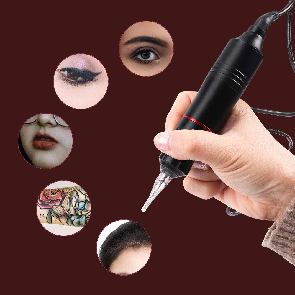 Wireless Tattoo Kit Rotary Tattoo Stift Maschine 1200 mAh Mini Batterie Patrone Nadeln Tinte Set Permanent Make-Up Tattoo Kits – Detail 12