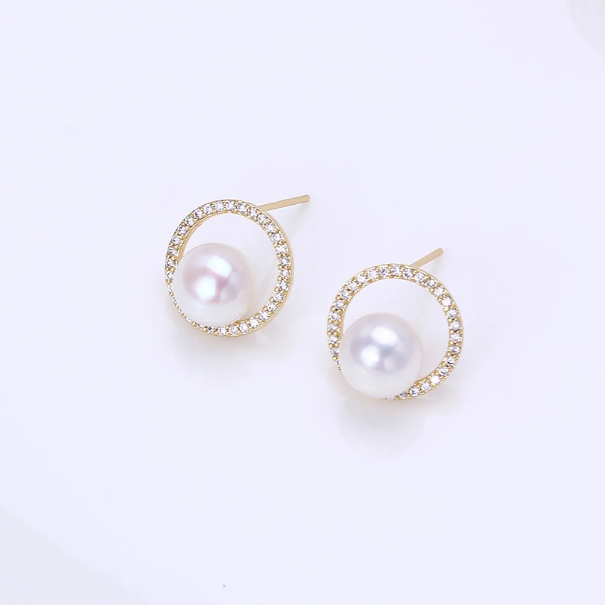Women Brass 14K Gold Filled Real‑Gold‑Tone Concentric‑Circle Blank Setting Handmade Findings For DIY Pearl Ring Earring Pendant