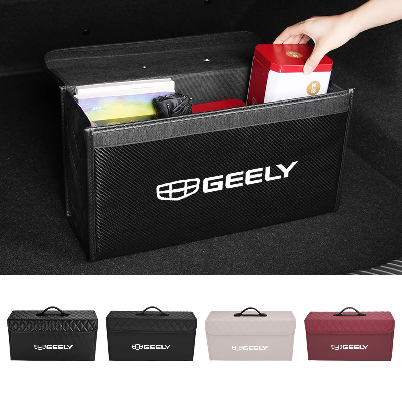

Car Organiser Travel Bag Leather Trunk Organiser Portable Collapsible For Geely Emgrand X7 EC7 Atlas Boyue GC6 Parts LC EC8 Atla