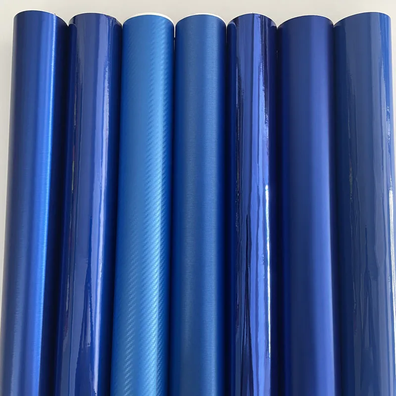 

Forged Matte Brushed Blue Metallic Glossy Mirror Chrome Vinyl Wrap Film Adhesive Decal Sticker Wrapping with Air Release