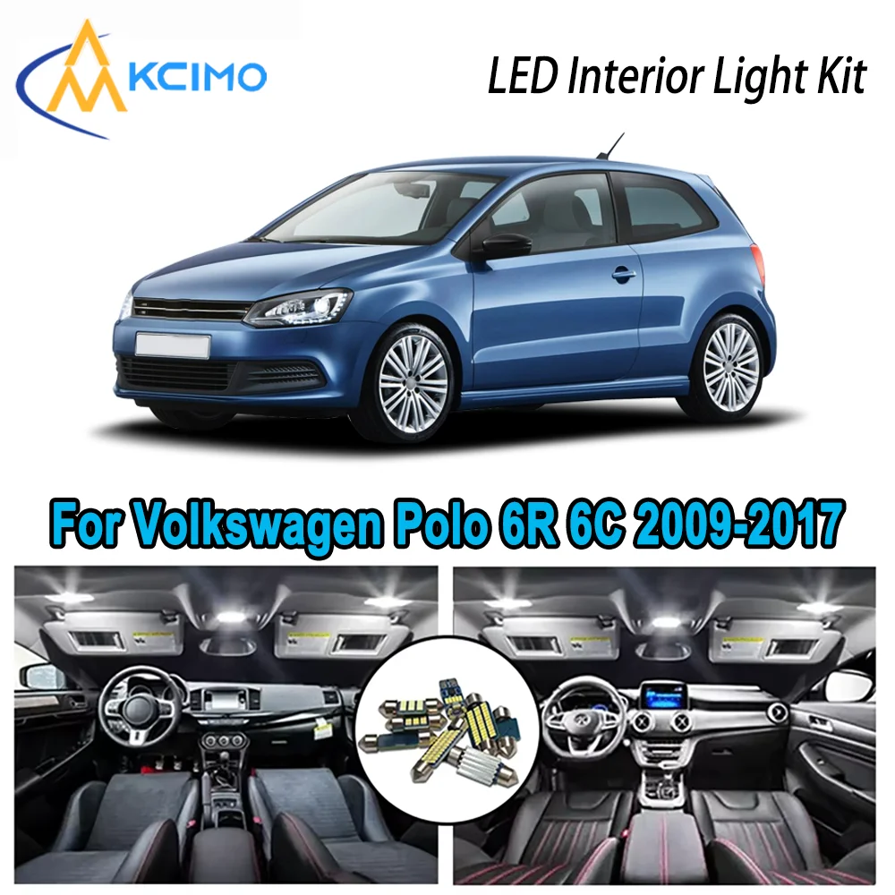

High-Quality LED Interior Kit for Volkswagen Polo 6R 6C 2009-2017 2010 2011 Premium Error-Free Dome Map Trunk Automotive Lamps