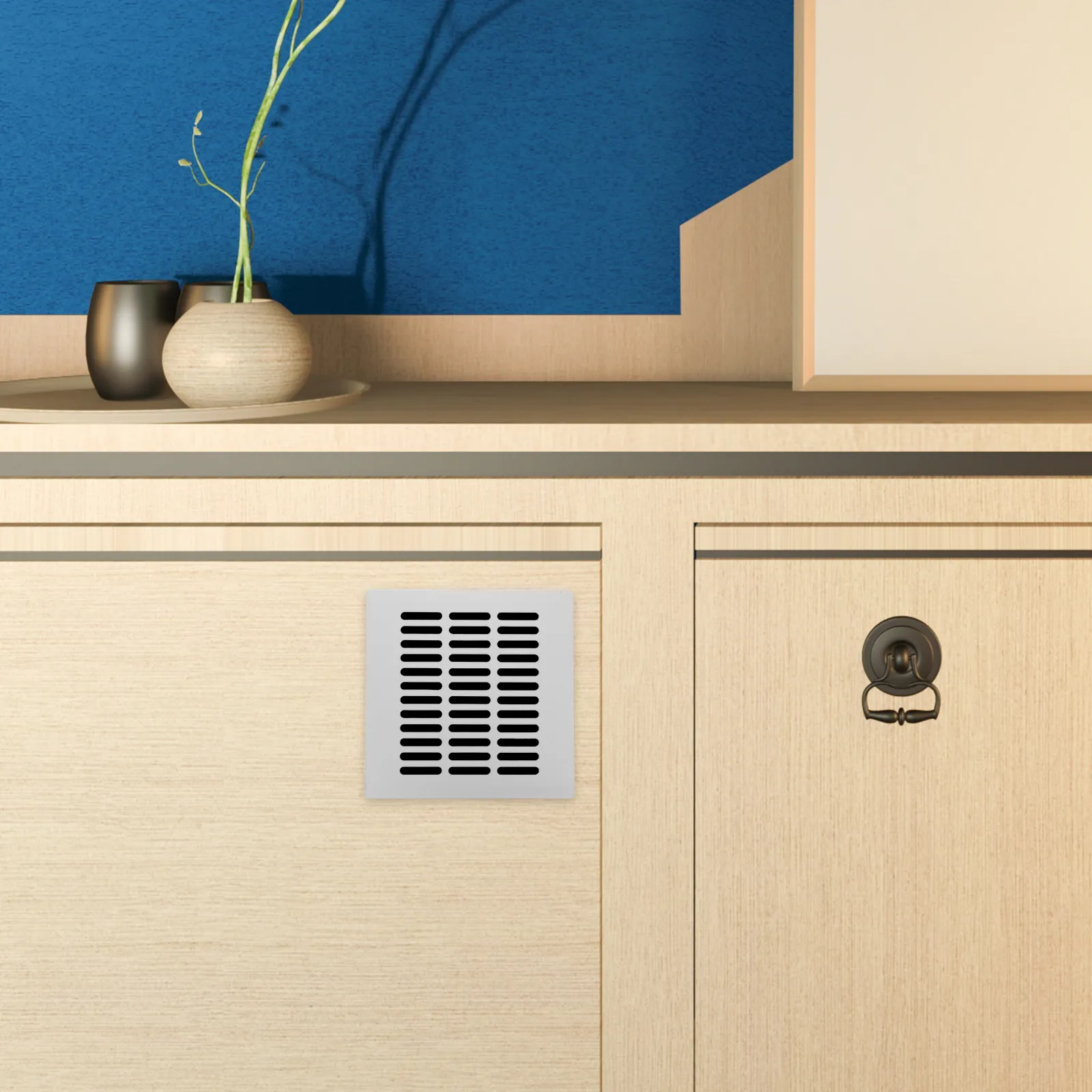 Rustproof Aluminum Alloy Cabinet Ventilation Grille Square Airflow Optimization Cover for Kitchen Closet Wardrobe Shoe Cabinet