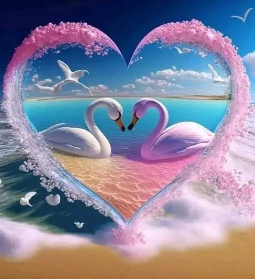 JMINE Div 5D Swan sea beach heart dove Full Diamond Painting cross stitch kits art animal 3D paint by diamonds