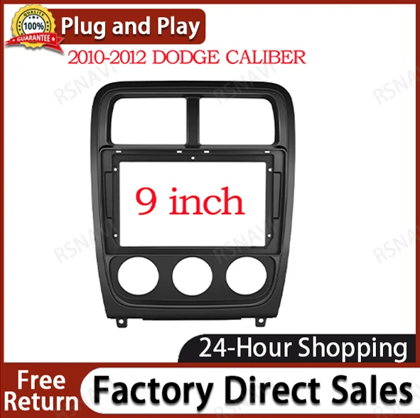 9 inch Car Facia Radio Panel for DODGE CALIBER 2009-2012 Dash Kit Install Facia Console Bezel Adapter 9inch Plate Trim Cover