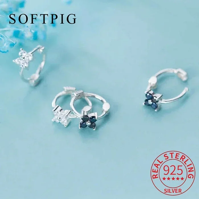 

Женские серьги-кольца из серебра 925 пробы, с фианитами