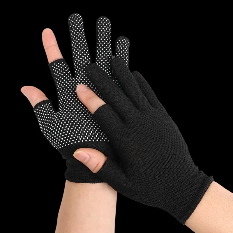 

Non-Slip Touchscreen Half Finger Gloves Unisex Nylon Gloves for Outdoor Fishing Cycling Fitness