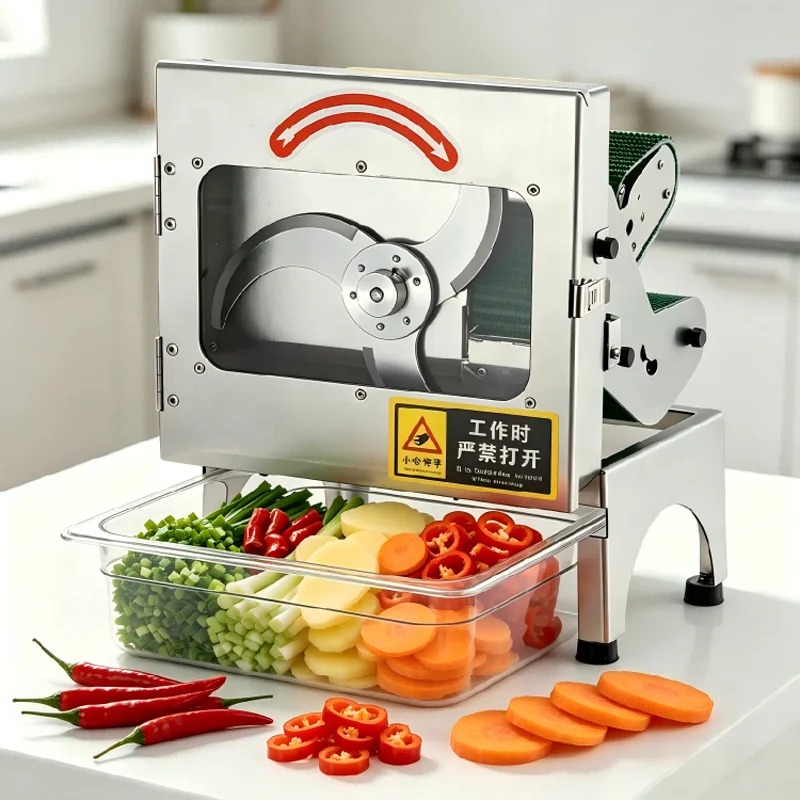 110V/220V Vegetable Cutter Machine Commercial Pepper Slicing Shredder Cutting Machine Fruit slices for Home Kitchen