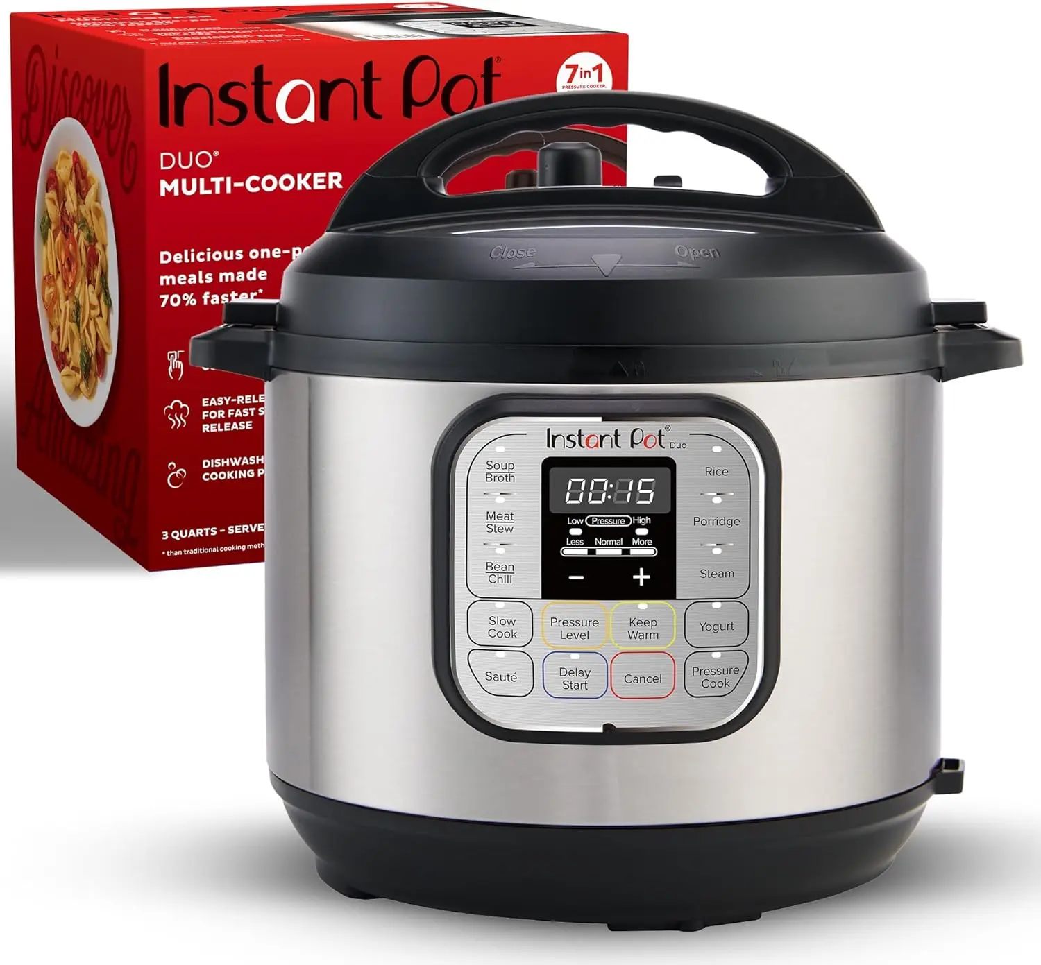 

7-in-1 Mini Electric Pressure Cooker, Slow Cooker, Steamer, Sauté Pan, Yogurt Maker & Warmer, Free App with 1900+ Recipes