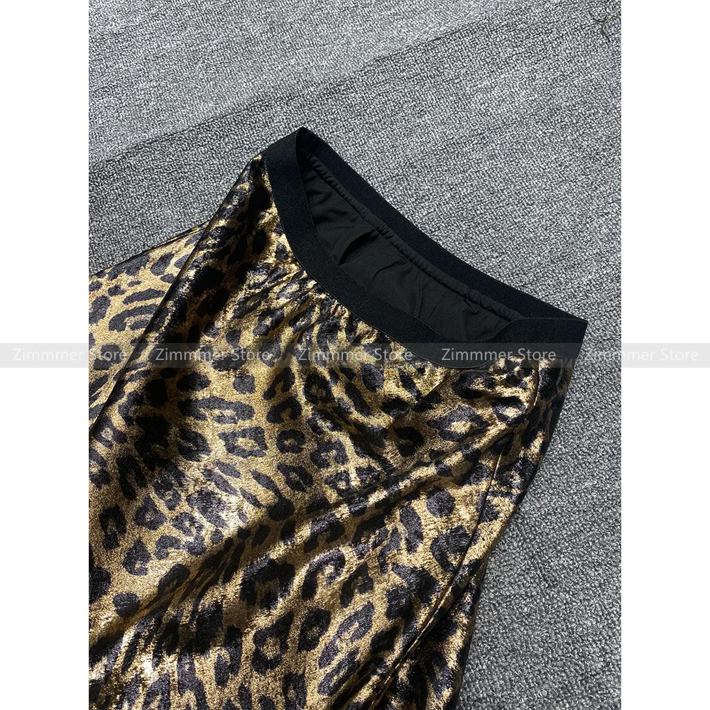 Dames Modieuze niche zoete coole pittige meisjesstijl hoge taille luipaardprint A-lijn pakket hippe dunne half-body rok