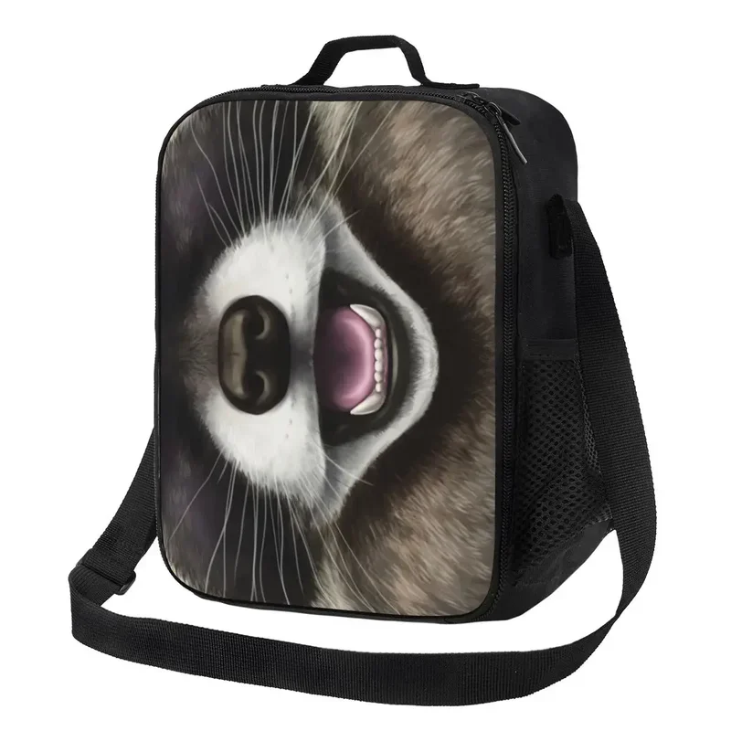 

Animal Raccoon Thermal Insulated Lunch Bag Trash Panda Racoon Portable Lunch Tote for Work School Travel Storage Bento Food Box