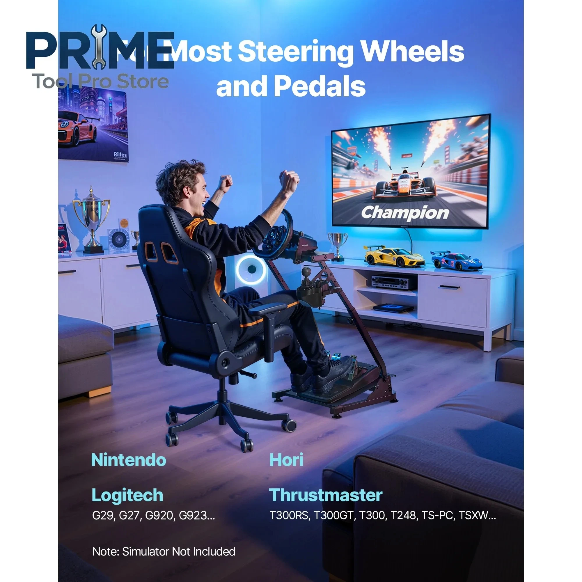 Image of SIHAO Racing Simulator Lenkradständer mit optionaler Schalthebelhalterung für Xbox PS PlayStation für Logitech G27 G29 Gaming-Lenkradständer und Pedale