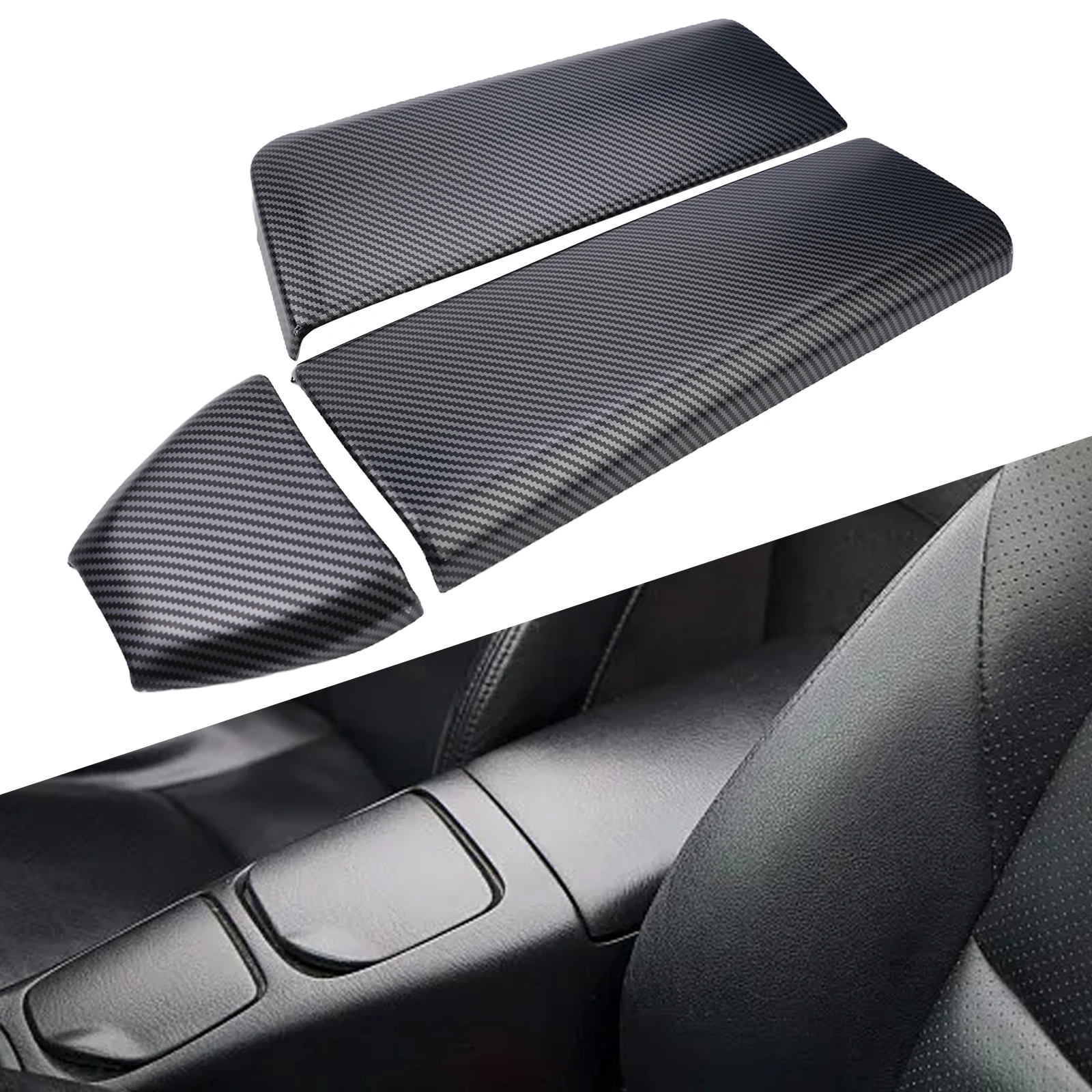 

High Quality Carbon Fiber Armrest Box Panel Cover Trim For Mercedes For Benz ML350 X166 W166 Easy to Install and Clean