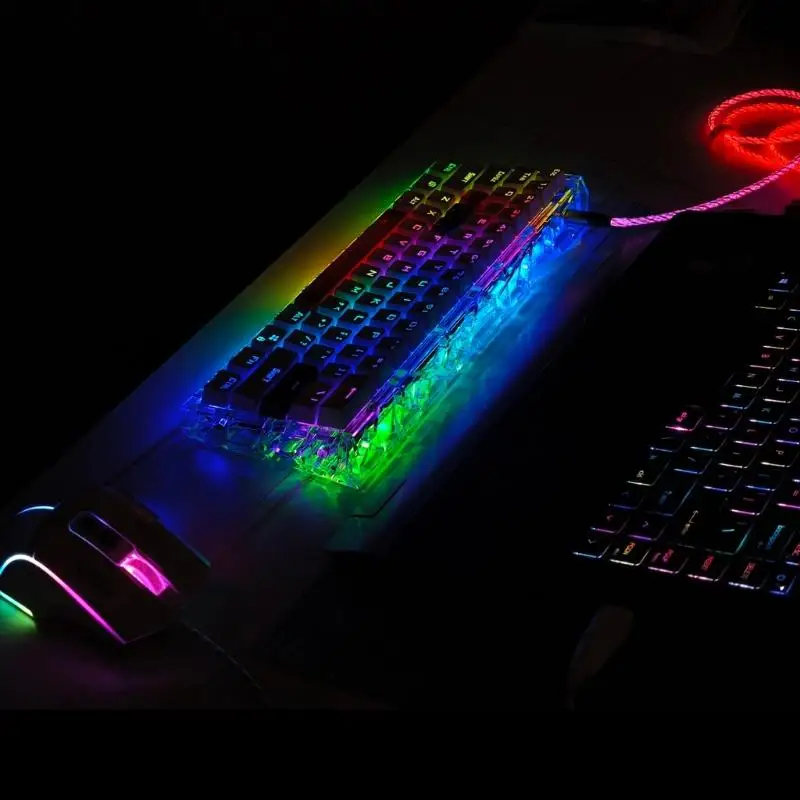 

652F 1PC Openwork Keyboards Case for GH60 GT60 Mechanical Keyboards Heat Dissipation Lightweighted and Easy Mounting