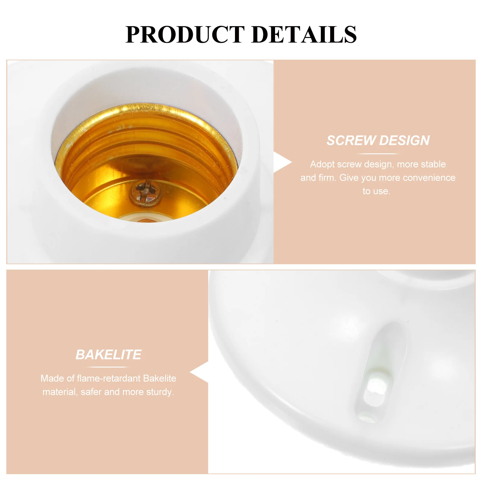 

10Pcs Flameretardant Bakelite Lamp Base Socket Sturdy Screw Design Home Commercial Decoration DIY Lamp Making Supplies