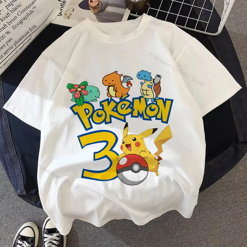 MINISO Pokémon Anime périphérique Pikachu imprimé T-shirt à manches courtes hommes et femmes été Harajuku ample haut décontracté T-shirt