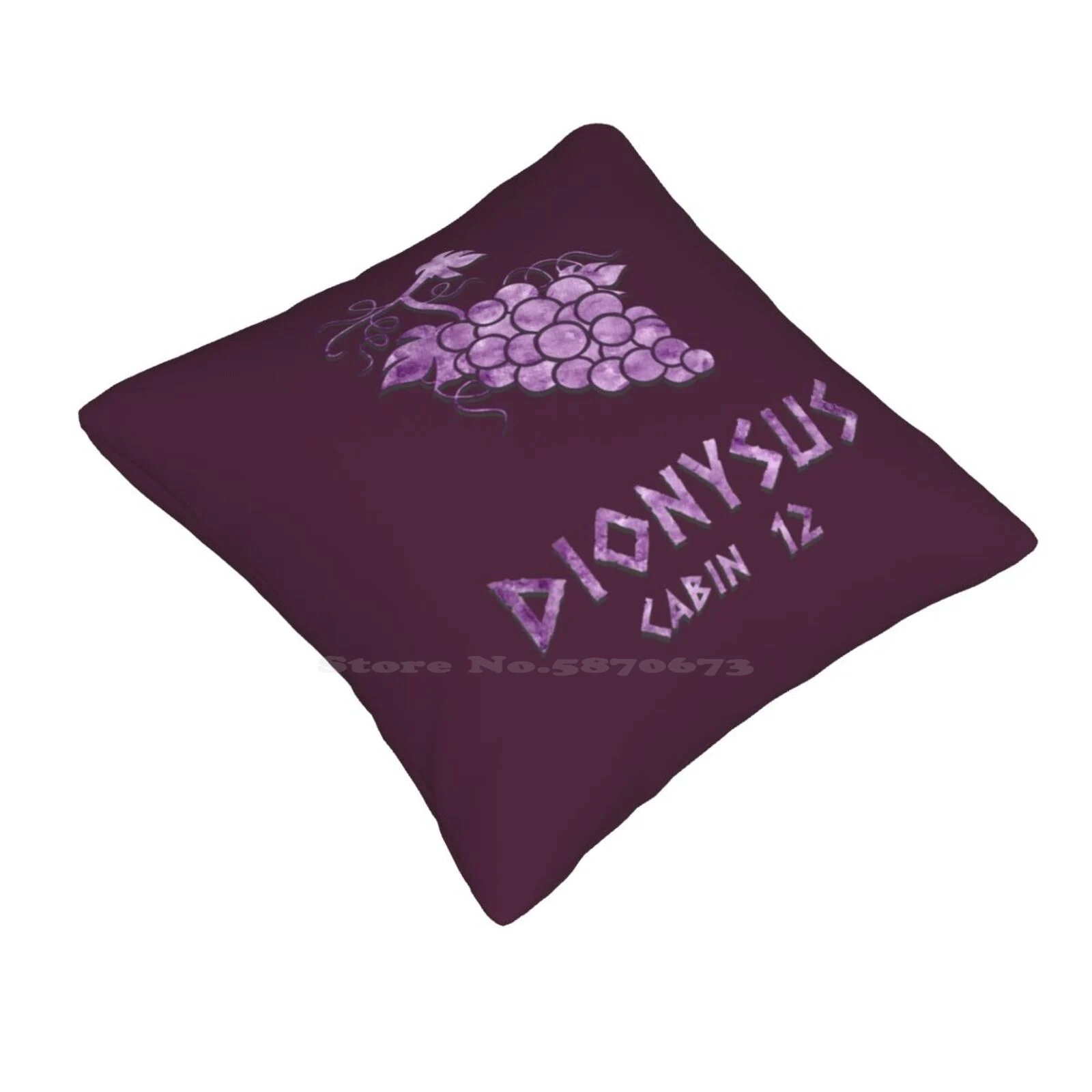 Cabin 12-Dionysus Pillowslip Pillowcase Percy Jackson Cabin 12 Dionysus Purple Heroes Olympus Grapes Greek