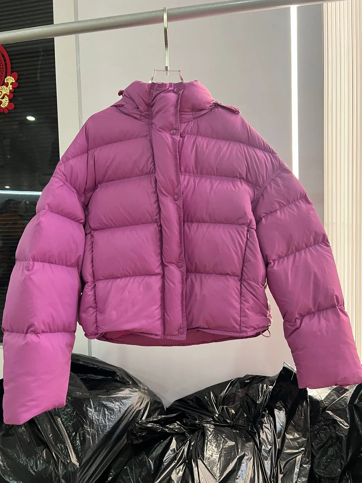 Korean Cropped Hooded Down Jacket for Women Winter Thickened White Duck Down Coats Woman Solid Color All Match Puffer Jackets