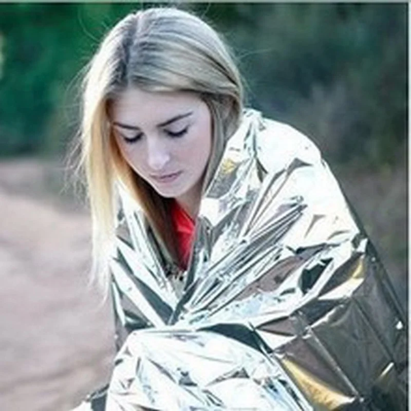 Hypothermia rescue first aid kit camp keep foil mylar lifesave warm heat bushcraft outdoor thermal dry emergent blanket survive