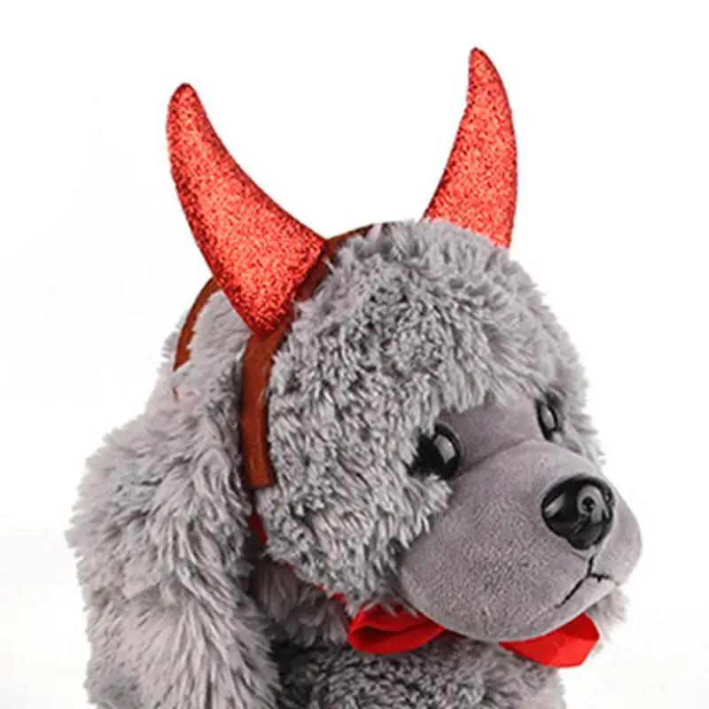 Cat Devil Horns Felt Halloween Devil Horns Lightweight Cute Party Favors Portable Festive Headgear With Straps For Cats Dogs