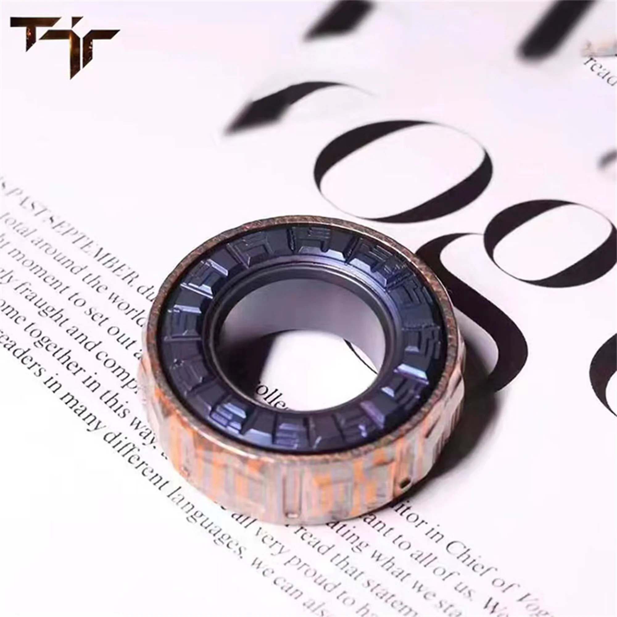 TJR Titanium alloy Mechanic Ring Paragraph EDC Decompression Metal Fingertip Gyro PPB Fidget Spinner