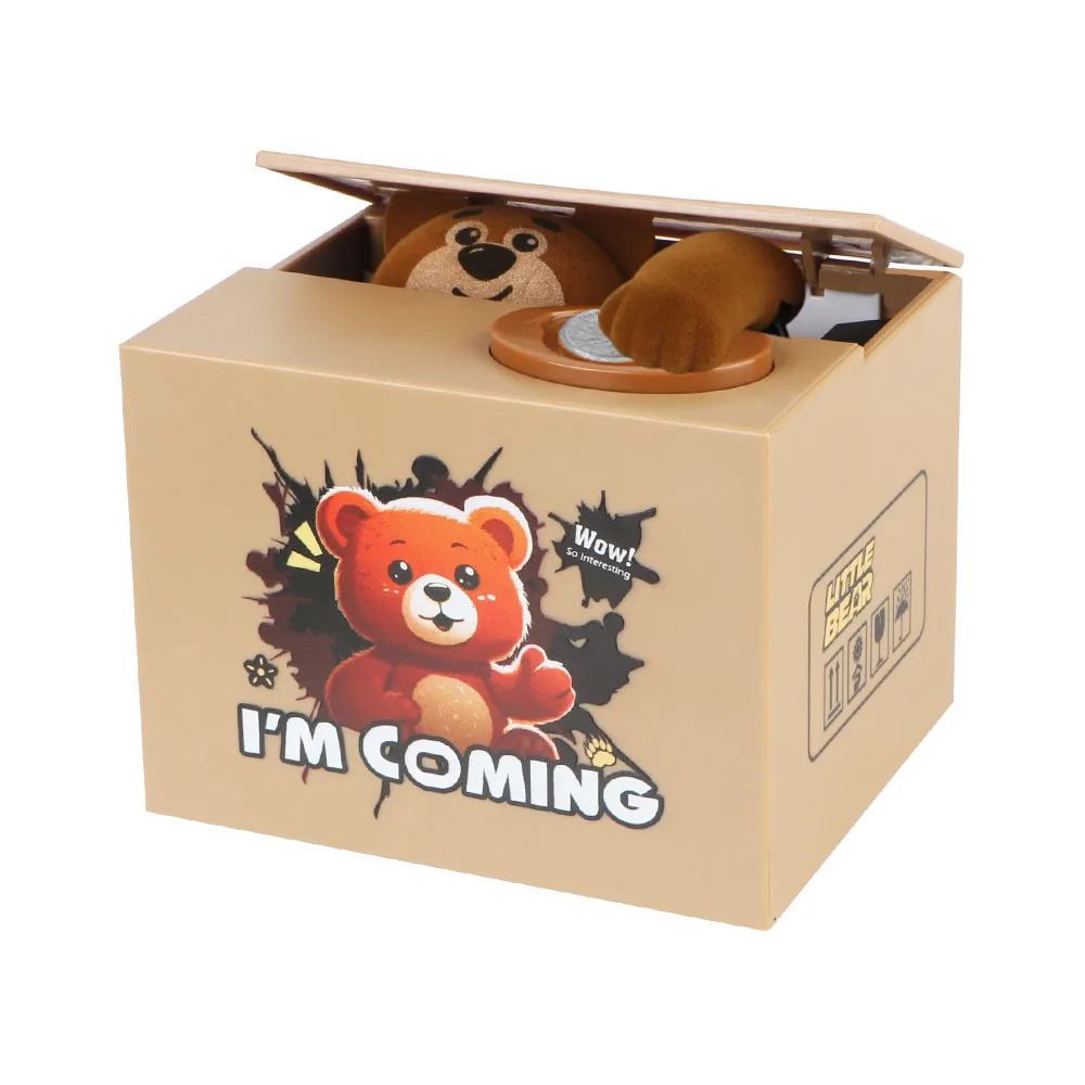Action Figure Toys Stealing Money Box with Music Toy Automated Coin Bank Kids Gift Electronic Money Saving Box Coin Piggy Bank
