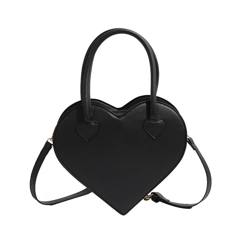 JIAERDI Harajuku خمر الحبيب محفظة المرأة حقيبة كتف جلدية سوداء السيدات النمط الياباني لطيف حقيبة يد Y2K حقيبة كروسبودي