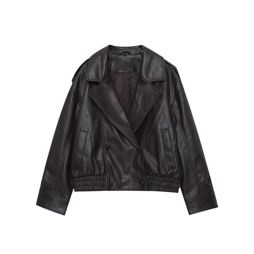 DiYiG WOMAN 2025 Winter New fashion winter new artificial fur detachable neckline imitation leather jacket coat Outerwear Mujer