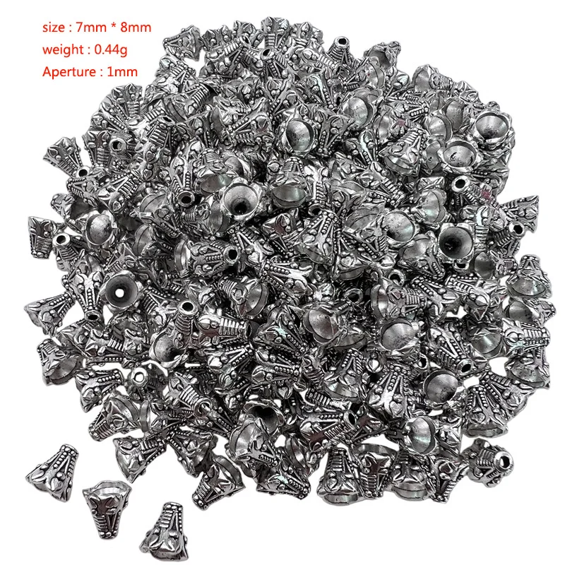 40pcs 3 Colors Horn Pierced Spacer Bead Cap Bracelet Necklace Earrings Making Supplies DIY Alloy Accessories Factory Wholesale