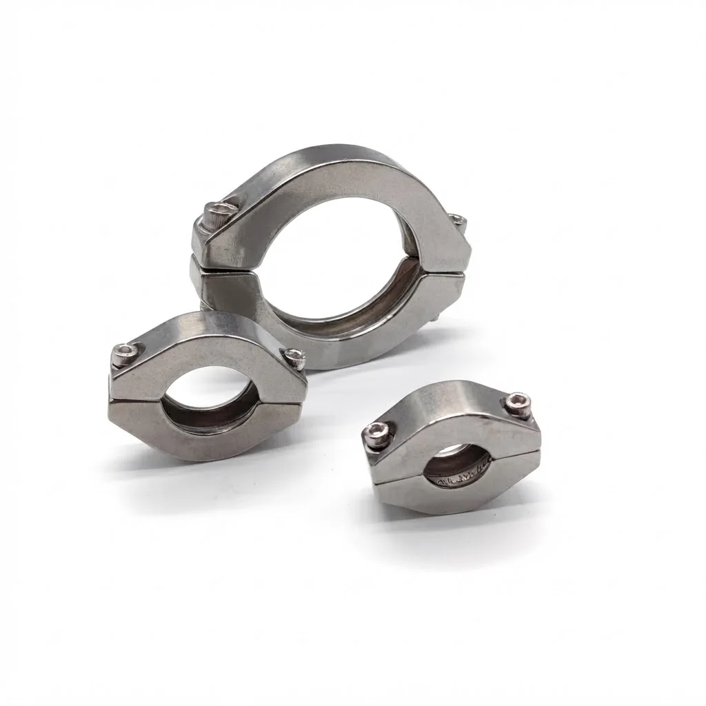 Heavy Duty Vacuum System Double-Way Clamp 304 Stainless Steel High Pressure KF16 KF25 KF40 KF50 Flange Quick Clamp