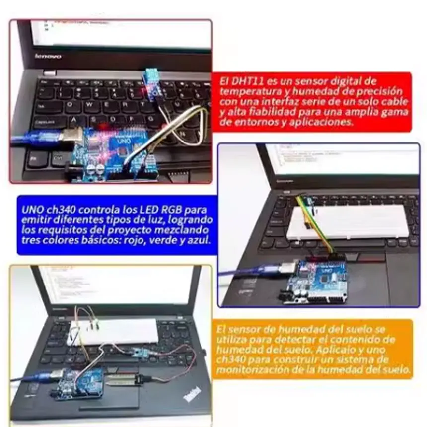 For R3 Basic Kit Components Experimental Accessory Parts 830 Hole Breadboard Potentiometer Resistor led Dupont Wire DHT11 Kit image 6