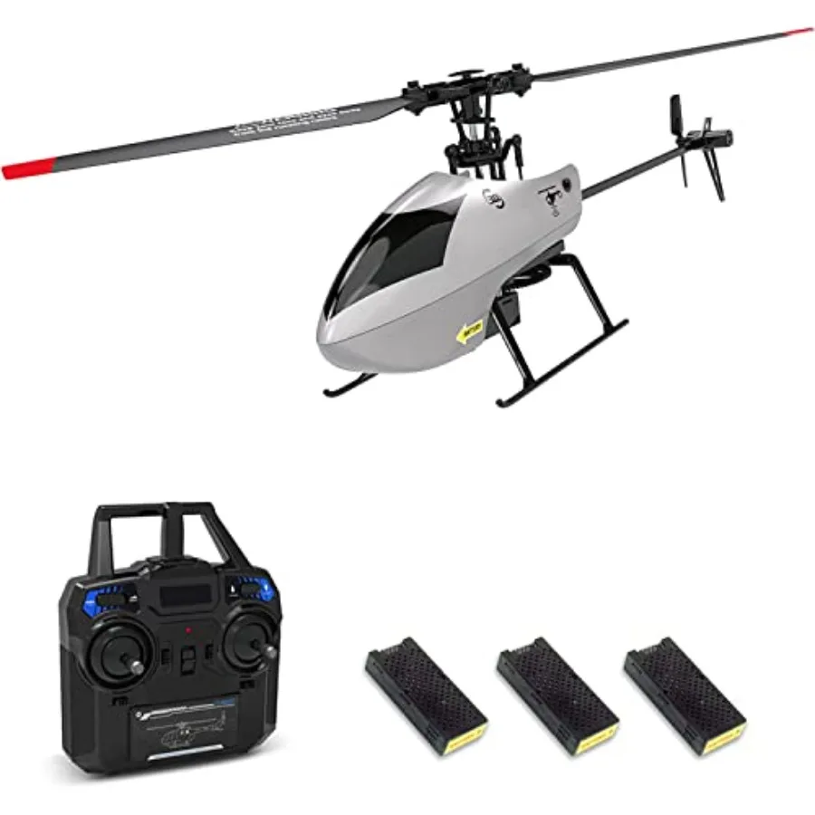 C129 V2 RC Helicopter for indoor/outdoor use, ABS plastic body, black-red color, 6-axis gyro stability and 3D flips with altitu