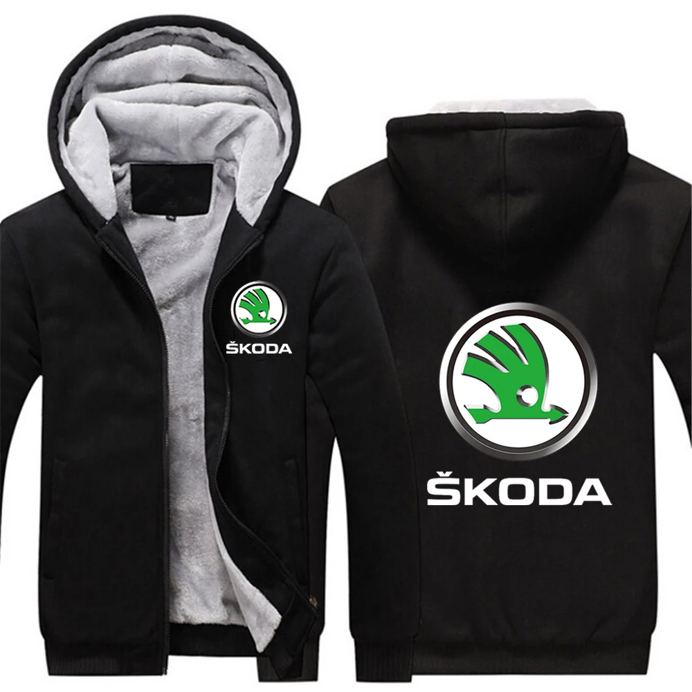 Skoda Logo  Spring  Autumn Custom Sweatshirt Streetwear Thicken Hooded Zipper Hoodies Mens classic High quality Jackets