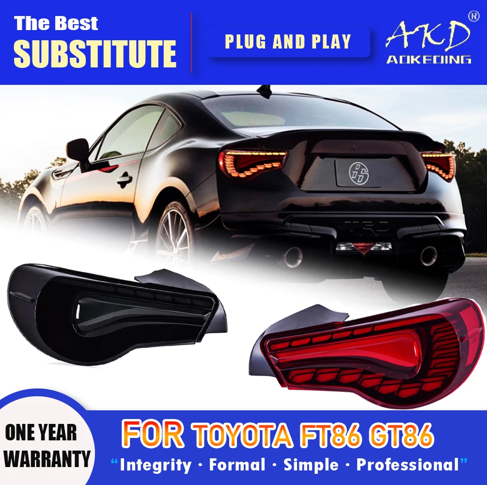 

Задняя фара AKD для Toyota GT86 светодиодный Tail светильник 2013-2019 Subaru BRZ GT86, задний противотуманный тормозной сигнал поворота, автомобильные аксессуары