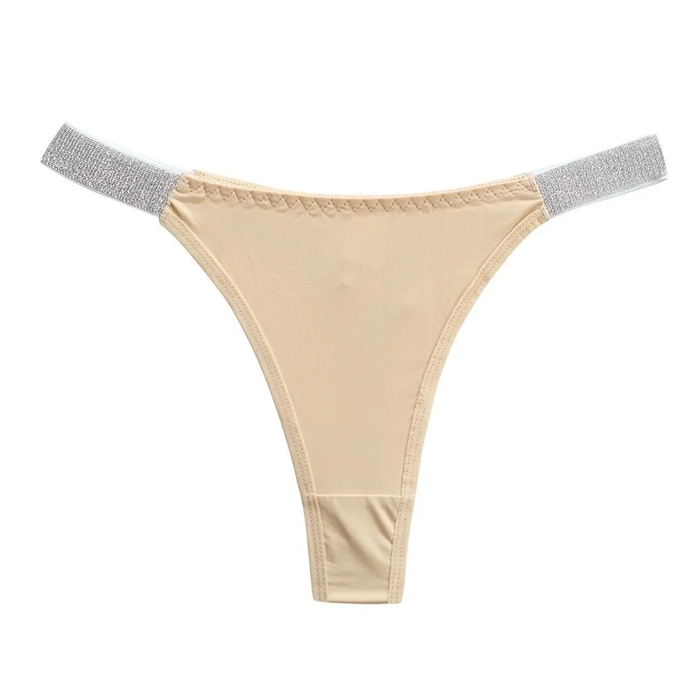 

Comfortable Soft Gliter Belt Thongs Traceless Underpants Low Waist Briefs Solid Color Lingerie T-back Panties Girls