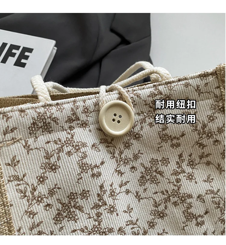 Sac à bandoulière pour femmes, sacs à main portefeuille en lin, fourre-tout Portable, sacs multifonctionnels à poignée supérieure, Style fleur ins à la mode