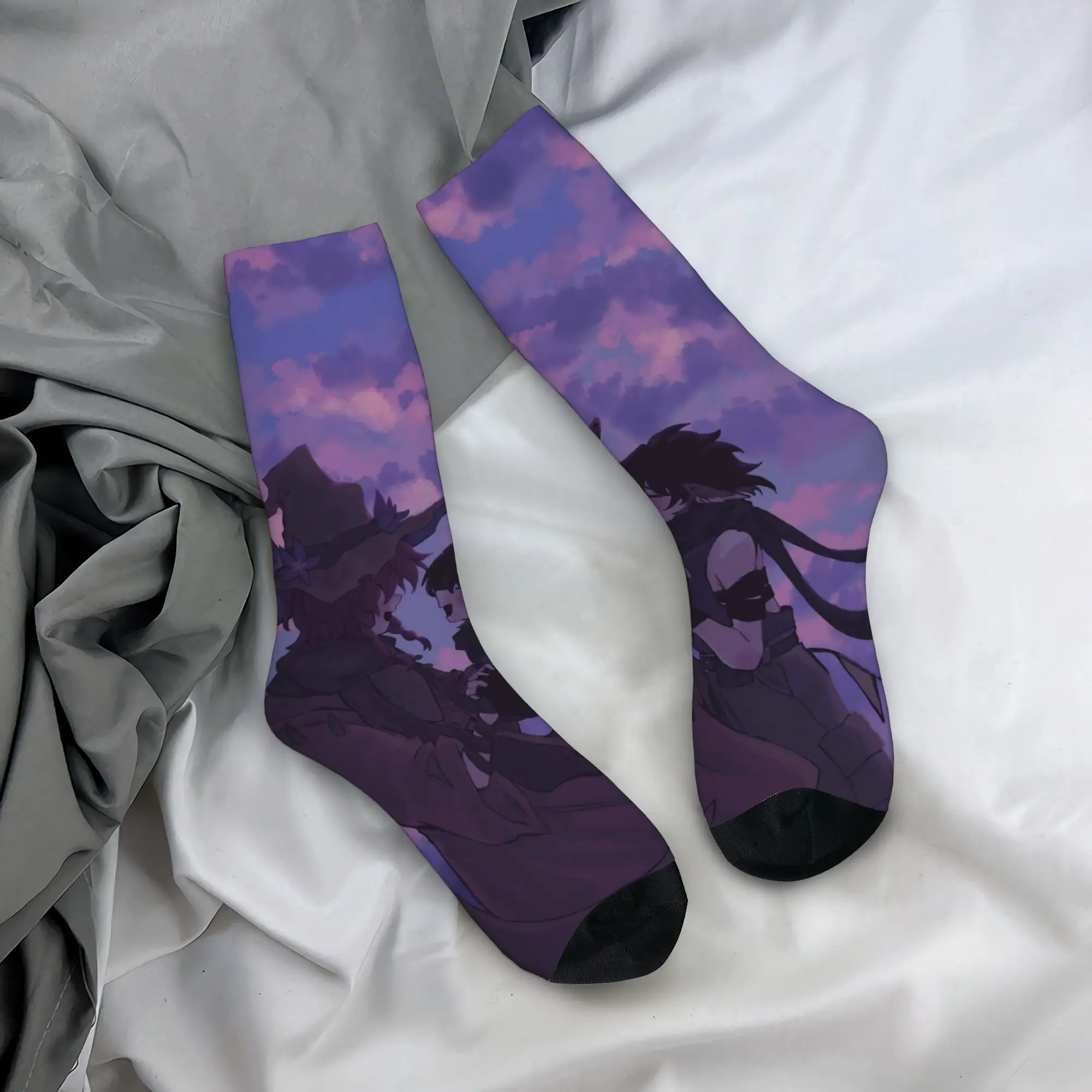 Winter Warm Cool Men's Women's Azuretime Anime Azure Two Time Socks  Sweat Absorbing Middle Tube Socks