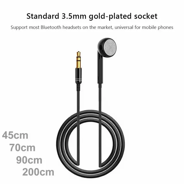 3,5 mm wysokiej klasy jednostronne słuchawki mono przewodowe do telefonu komórkowego Radio Mp3 Odbiornik audio Bluetooth Krótka linia