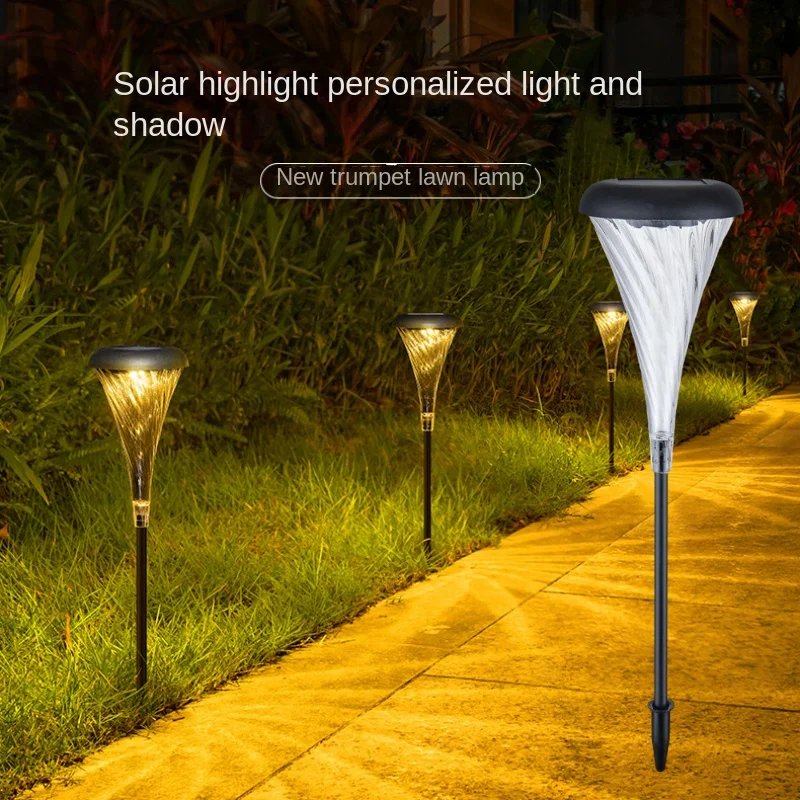 New Outdoor Solar Integrated Light with Warm Light IP65 Waterproof Garden Landscape Trail Lawn Light Automatic Switch