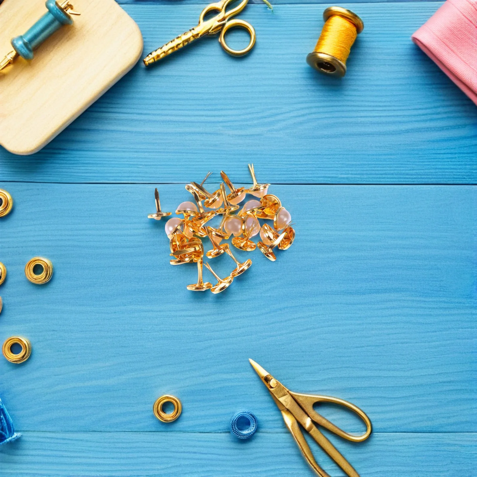 120 قطعة مشابك اللؤلؤ نصف المستديرة 12 مللي متر مشابك اللؤلؤ المعدنية الذهبية المقلدة لسكرابوكينغ Crafts بها بنفسك الحرف الملابس النسيج الديكور