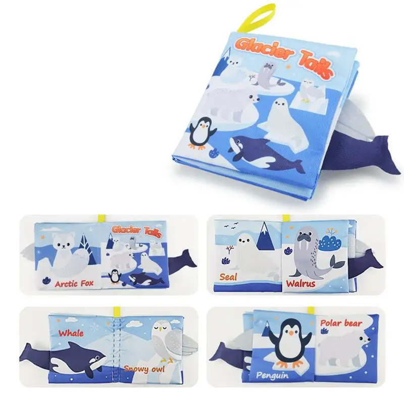 Kids Cloth Books Animals Cognize Puzzle Book Infant Kids Early Learning Educational Fabric Books Toys Crinkle Books Sensory Toys