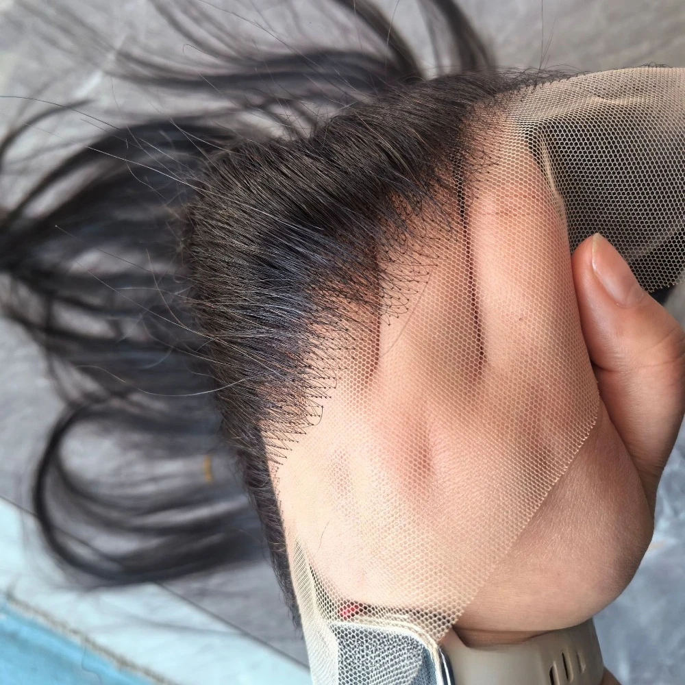 13x4 Lace-Frontal, glattes Echthaar, natürliche Farbe, 150 % Dichte, weiches Remy-Haar für Frauen, anfängerfreundlich, natürlicher, schützender Stil – Detail 6