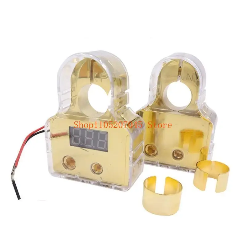Разъем для автомобильного аккумулятора, светодиодный вольтметр, калибр 0/4/8/10, AWG, пост питания для автомобильных караванов, морских лодок, кемперов
