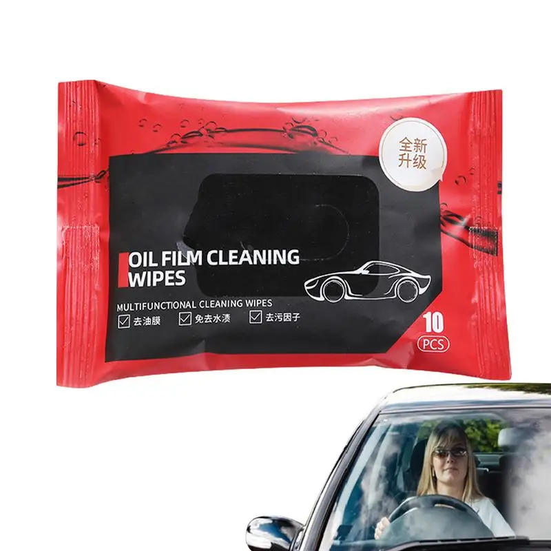 Car Glass Oil Film Cleaner 10PCS Car Front Windshield Degreasing Cleaning Oil Film Windshield Cleaner Dusting Wipes Car Tools