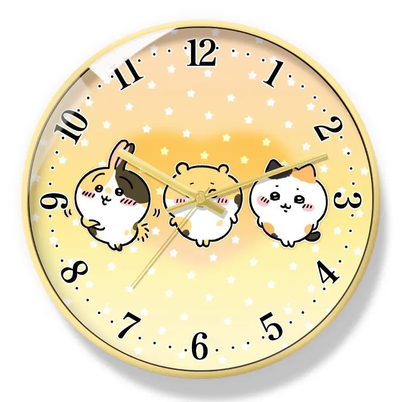 Cartoon Kawaii Wall Clock Living Room Bedroom Decoration Creativity Mute Fashionable Appearance Accurate Timekeeping Chiikawa