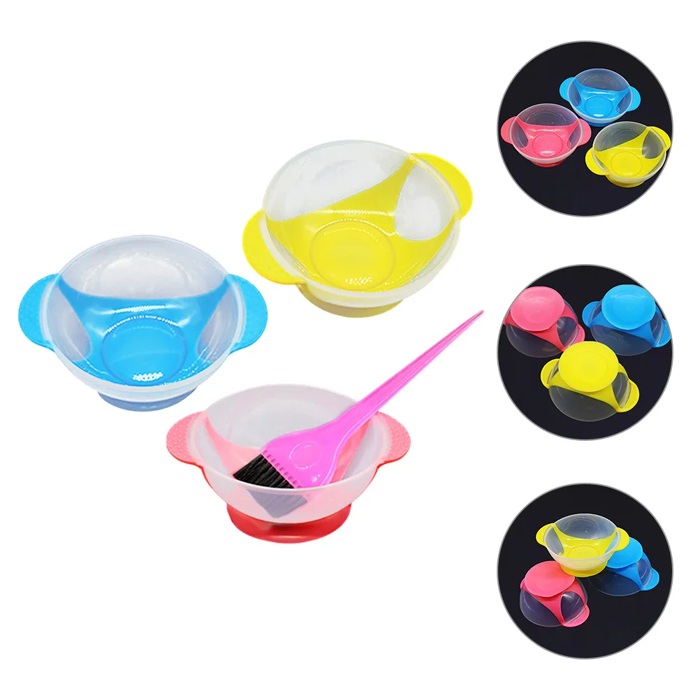 

1Set Hair Dyeing Bowl Brush Set Salon Quality Stable Thick Suction Cup Hair Coloring Mixing Brush for Easy Cleaning