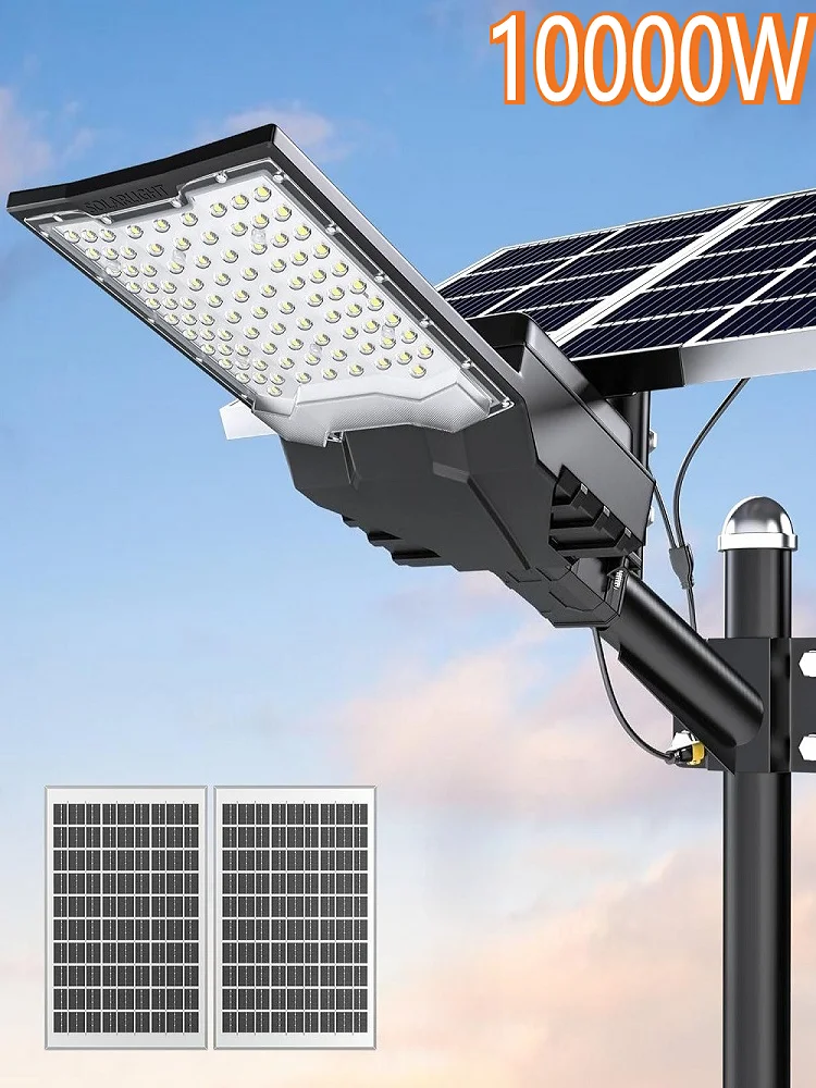 Solar-Straßenleuchten 40000mAh Outdoor 6500K Ultraleuchten für große Parkplätze Wasserdichte Solar-Flutlichter für den Garten